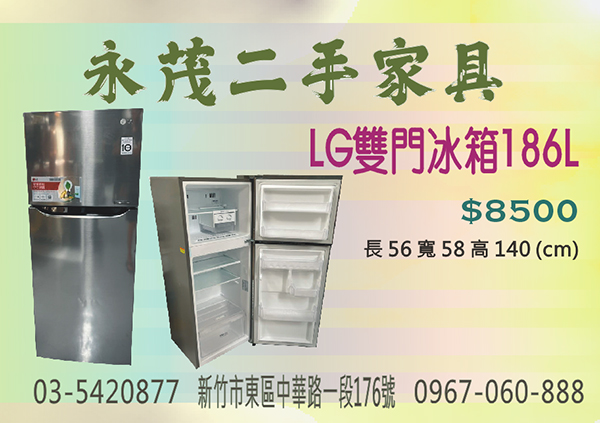 LG雙門冰箱186L