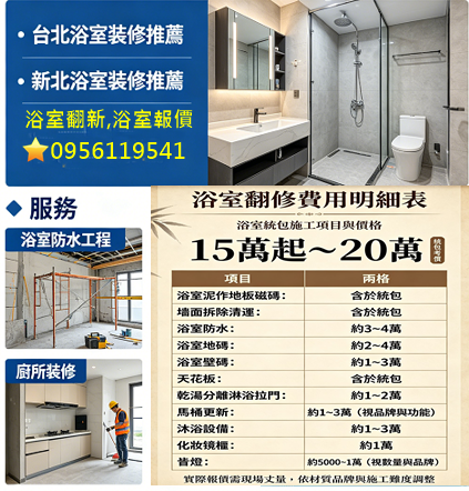 浴室翻修費用,浴室翻新費用,浴室打掉重做費用,浴室裝修費用,浴室整修價格,浴室翻修價目表,浴室翻新,浴室整修,浴室修繕,衛浴修繕,浴室整修估價,衛浴整修估價,新北浴室裝修推薦,台北浴室裝修推薦,浴室翻修推薦,浴室翻新推薦,浴室裝修價格,衛浴整修,裝修廁所