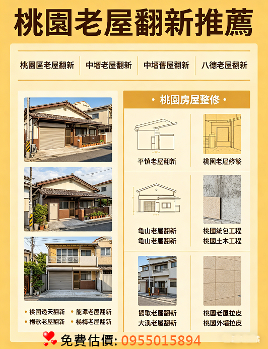 桃園老屋翻新推薦,桃園區老屋翻新,中壢老屋翻新,中壢舊屋翻新,八德老屋翻新,平鎮老屋翻新,龜山老屋翻新,龍潭老屋翻新,鶯歌老屋翻新,大溪老屋翻新,楊梅老屋翻新,桃園房屋整修,桃園老屋修繕,桃園統包工程,桃園土木工程,桃園透天翻新,桃園老屋拉皮